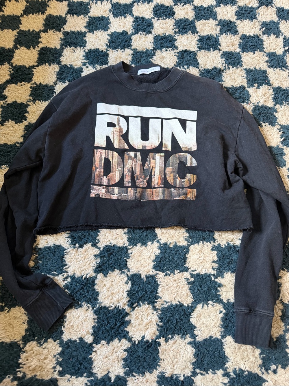 Run DMC crop crewneck sweater